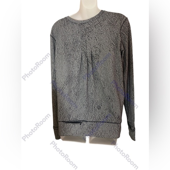 Lululemon Rush Hour Top Size 10. Frozen Fizz Long Sleeve Brushed Gym wear Short - Picture 2 of 6